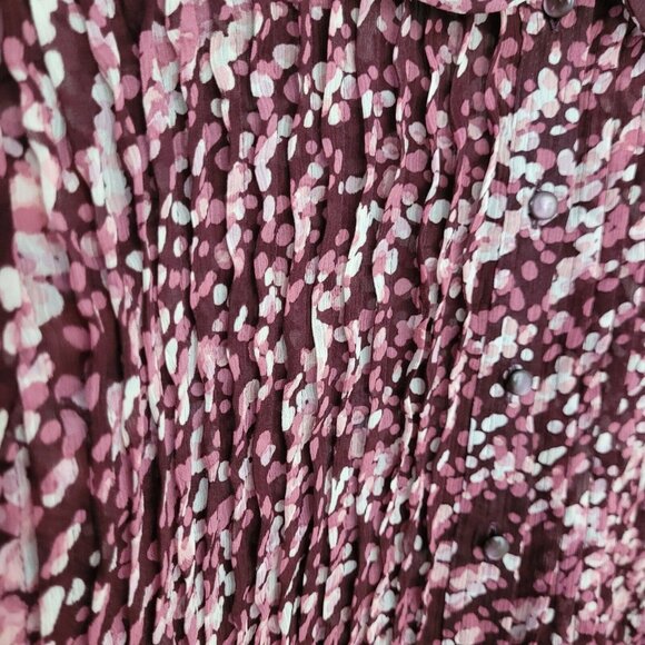 Apt 9 Pintuck Flutter Sleeve Blouse Womens 1X Semi Sheer Classy Silky Career - Picture 5 of 8